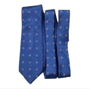 Lauren Ralph Lauren Blue Silk Square Pattern Tie